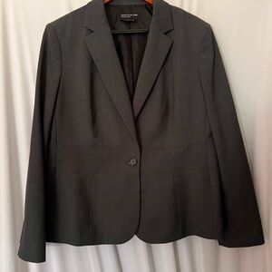 Jones New York Charcoal Suit Jacket - Single Button Blazer